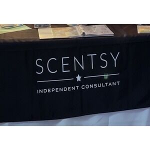 Scentsy Independent Consultant Black Tablecloth Parties Vendor Events 60" X 60"
